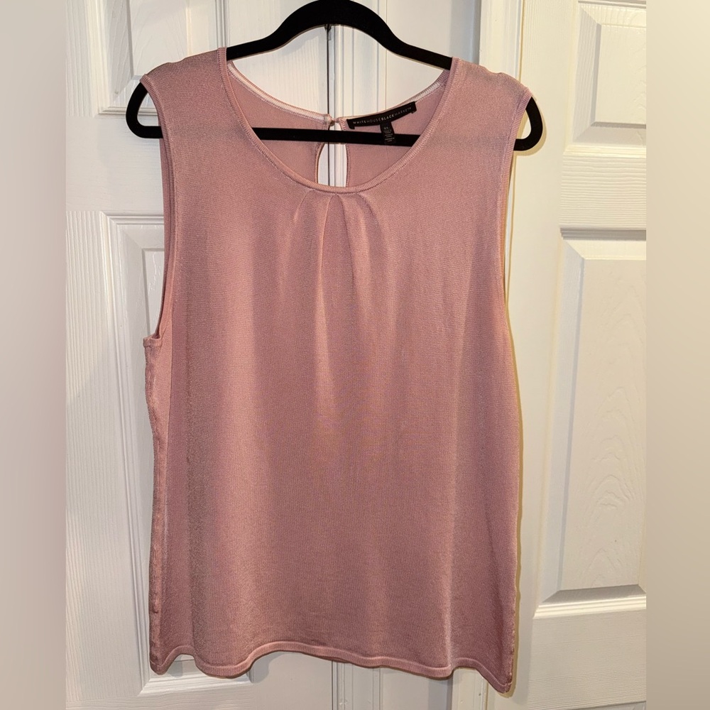 White House Black Market Dusty Rose Sleeveless Satin Shell